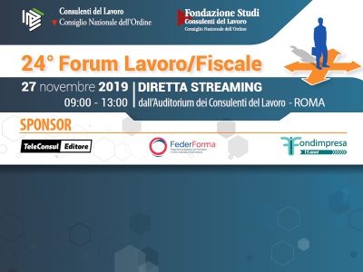 24° Forum Lavoro/Fiscale: il 27.11 in diretta streaming