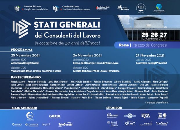 AL VIA GLI STATI GENERALI DEI CONSULENTI DEL LAVORO