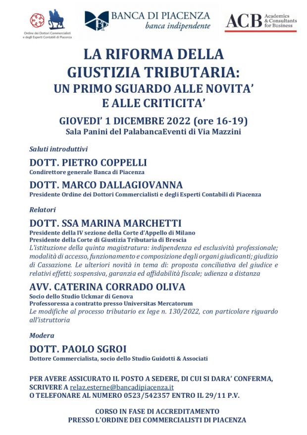 “La riforma della giustizia tributaria: un primo sguardo alle novità e alle criticità”