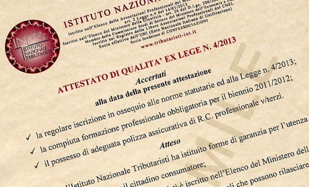 L'attestato di qualità e di qualificazione professionale è una garanzia per l’utenza