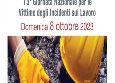 Domani 73^ giornata nazionale per le vittime degli incidenti sul lavoro