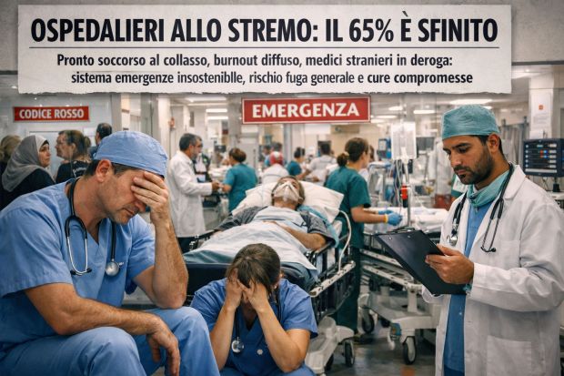 OSPEDALIERI ALLO STREMO: IL 65% È SFINITO