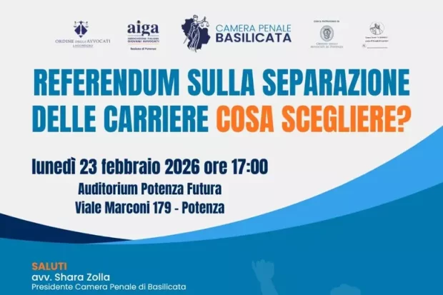 Camera Penale di Basilicata, un confronto paritario sul referendum