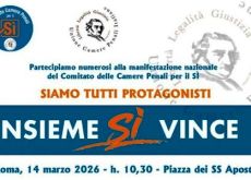 Manifestazione nazionale – 14 marzo 2026 “Insieme SÌ vince”