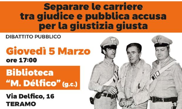 Referendum giustizia, incontro a Teramo per il sì del comitato Pannella - Sciascia - Tortora