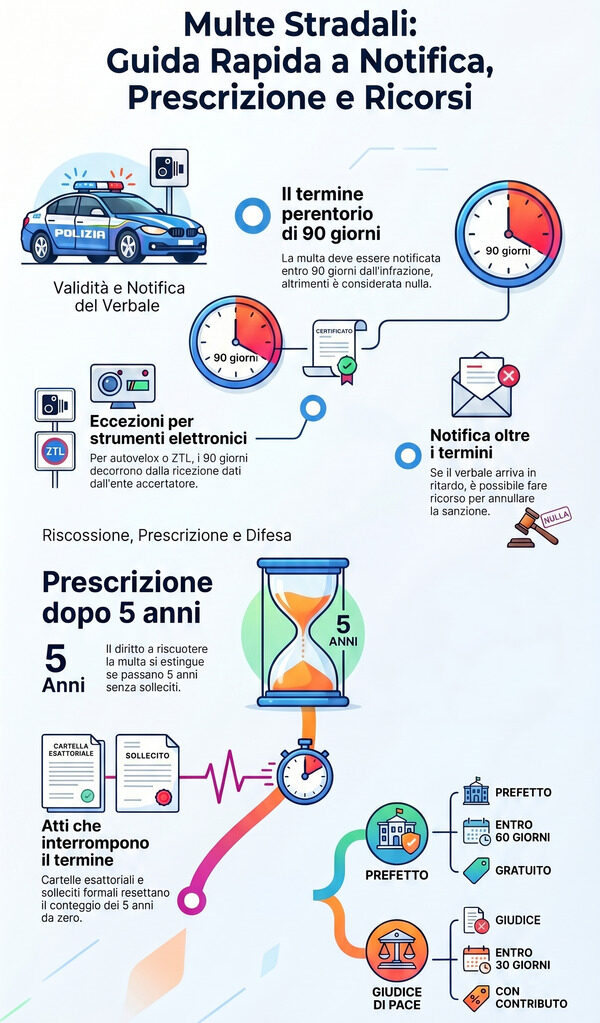 tempi di notifica multa e prescrizione