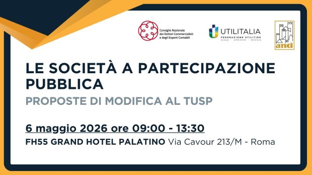 Domani a Roma un convegno sulle società a partecipazione pubblica