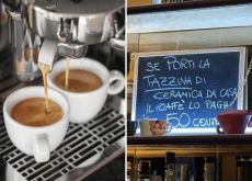 È caro tazzina, espresso in media a 1,29 euro (+24,5% sul 2025)